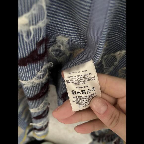 FALL CLEARANCE EUC Anthropologie Geo Pattern Wool Cardigan - Fiets Voor 2 - Picture 4 of 6